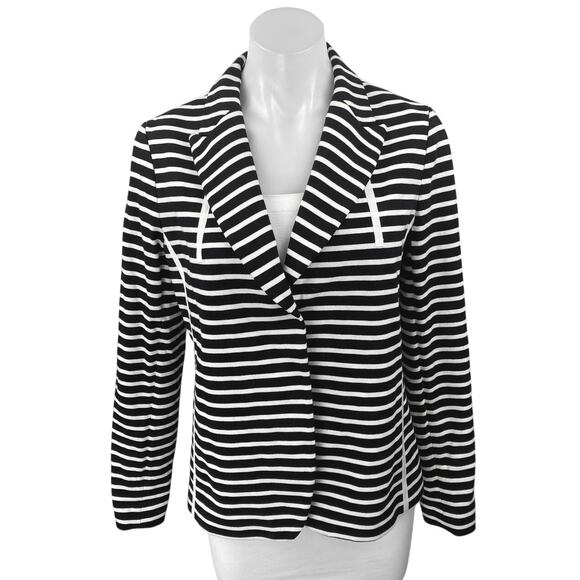Ryan Roberts Black Striped Long Sleeve Collared Open Blazer Jacket Size OS - Picture 1 of 4